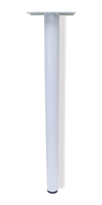 Leg Single with glide 28 High Welded White